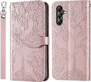 [CXTcase] for Samsung Galaxy A35 Case PU Leather Folio Flip Cover with Card Slots, Magnetic Wallet Phone Case for Samsung Galaxy A35 - Rose Glod