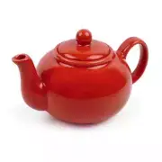 16Oz Stoneware Teapot - Red Seamless Sturdy