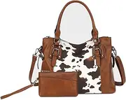 [Aileese] Womens Handbags Soft Leather Retro Vintage Designer Top-Handle Casual Pocket Ladies Tote Shoulder Bags