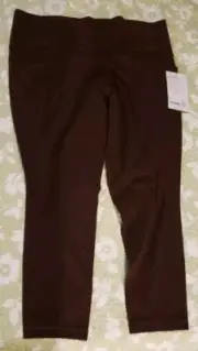 Athleta Salutation Stash Leggings 7/8 (Capri) Women XL Brown 2 side pockets NWT