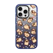 iPhone 16 Pro Impact Case MagSafe Compatible Puglie Pug Floating Pugs
