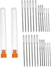 KALLORY Big Eye Sewing Needles Set 18pcs Stainless Steel Thread Sewing Needles for DIY Hand Craft Embroidery Tailoring