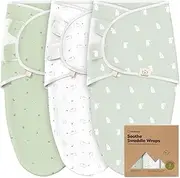 3-Pack Organic Baby Swaddle Sleep Sacks - Swaddles for Newborns, Infant 0-3 Months, Baby Girls, Boys, Soft & Snug Newborn Sleep Sack, Nursery Swaddling Blankets, Easy to Use (Bunnies)