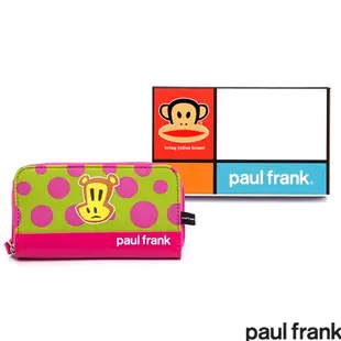 【Paul Frank大嘴猴】 繽紛點點家族系列萬用零錢卡夾-小熊款 綠色_背包族