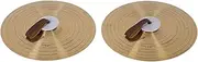 14 Inch Alloy Cymbals with Hand Straps, Short and Rich Sound, Drum Percussion Cymbal Set for Beginners, Students, and Professionals, Double Hand Use
