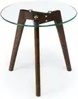 Tempered Glass Small End Table, Mnimalist Round Side Small, Clear