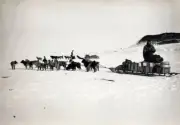 Cecil Meares and Dimitri with their dog teams ready to start South .. Old Photo