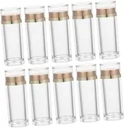 Ipetboom 10Pcs Transparent Acrylic Capsule Storage Bottles Multifunctional Sealing Containers for Home Durable Safe Storage for Pills Grains Dried Fruits Design