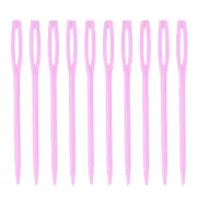 150pcs Plastic Sewing Needles, 7cm Large Eye Blunt Learning Needles, Pink