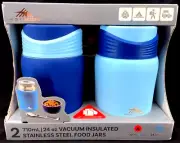 NEW High Sierra Set Of Two Blue 24oz Stainless Steel Insulated Flask Food Jars