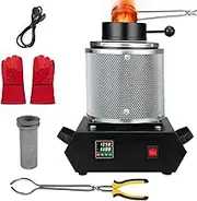 CHAOFLIGHT Gold Melting Pot 3KG Gold Melting Furnace with Metal Protective Net Electric Metal Smelting Machine Resin Jewellery Making Tools for Assaying Gold, Silver, Tin, Aluminum