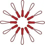 20 Pcs Zipper Pulls, Nylon Cord Extension Zipper Tab Zipper Tags Cord Pulls for Backpacks, Luggage, Jackets, Purses, Handbags (Red)