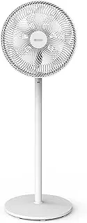3 Speed Setting Adjustable Floor Fan, Automatic Oscillation Standing Fan, Quiet Pedestal Fan 7H Timer, White