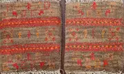 Pair of 2 Tribal Authentic Gabbeh Rug 1x1 Square Hand-knotted Plush Wool