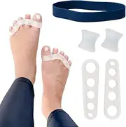 Awesome Toes Spacers & Separators Kit – Fast Relief for Hammertoe & Bunions | Includes Toe Stretch Band, Individual Toe Spacers & Full Toe Spacers for Walking, Running, & Yoga Practice | Large