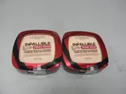 2-COUNT L'OREAL 24 HR INFALLIBLE FRESH-WEAR FOUNDATION POWDER 20 IVORY