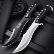 Outdoor Fixed Blade Large Hunting Knife With Leather Sheath Camping Survival