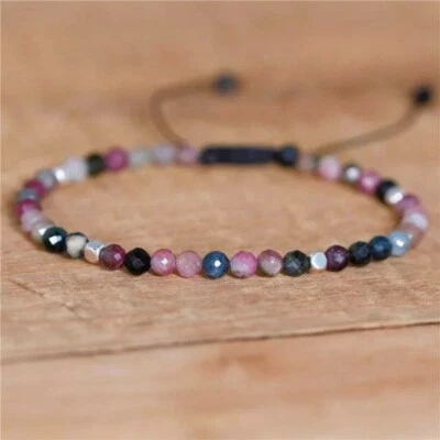 Natural Tourmaline Stone Dainty Bracelet Gemstone Minimalist Bracelet Healing