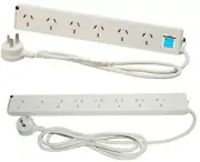 HPM 175J SURGE PROTECTED POWERBOARD 10Amps 240V WHITE - 6 or 8 Outlet