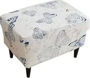 Eco-Ancheng Chair Cover Stretch Ottoman Cover Rectangular Storage Ottoman Slipcover Footrest Stool Covers Ottoman Slipcovers for Foot Stool with Nonslip Elastic Bottom