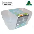 10 x Takeaway Food Containers Plastic Lids rectangular 800ml Meal Prep Lunch Box