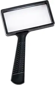 Large Rectangular Handheld Magnifying Glass，5X Magnification，4x2inches Handheld Magnifier，Scratch Resistant Glass Lens，Large Horizontal Viewing Area，for Seniors Reading，Hobbies，Repai， Observation