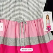 Jona Michelle girls sundresstier summer dress boutique ( gray/ pink -6) NWT