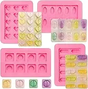 Pill Molds for Making Pills, Medical Tablets Capsule Silicone Fondant Molds, Round Love Heart Shaped Pill Chocolate Baking Mold for Nurse Graduation Cake Decoration Cupcake Topper Candy Clay