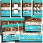 COLORFUL RUSTIC WOOD STYLE LIGHT SWITCH OUTLET WALL PLATE COUNTRY HOME ART DECOR