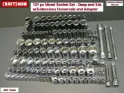 CRAFTSMAN SOCKET SET 121 pc 1/4 3/8 1/2 SAE MM Deep & Std. 116 113 127 L