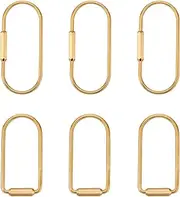 Gosknor 6pcs Brass Screw Lock Keychains, 2 Designs Universal Brass Key Ring Key Fob Holder Carabiner Keychain Car Key Keychain for Men Women, Gold