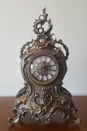 Antique Style Mantelpiece Clock. Dark Bronze. New in a Box. Hand made in Spain.