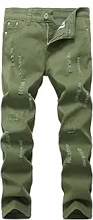 [Fredd Marshall] Boy's Light Blue Skinny Fit Ripped Destroyed Distressed Stretch Fashion Slim Jeans Pants
