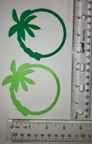 5 PALM TREE CIRCLE cardstock paper die cut embellishments scrapbook ***