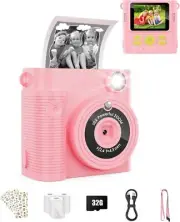 Kids Camera Instant Print, Toddler Portable Camera toys for ages 8-13 (Pink)