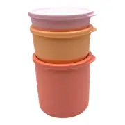 Tupperware Basic Bright Round Stackable Canisters Set of 3