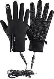 [Generic] USB Heated Gloves For Women Men, Heating Mittens, Electric Gloves,Winter Touchscreen Waterproof Gloves | Heated Glove Liners Men Women Rechargeable Battery Thermal Gloves For Ski Riding Outdoor Active