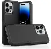 Case for iPhone 16/16 Plus/16 Pro/16 Pro Max, Screen Camera Protection Shell Shockproof Droppproof Anti Slip Resist Impact Cover,16plus,Black