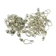 Lot Of 50 Set Hook and Eye Closure Necklace Clasps Jewelry Making Findings