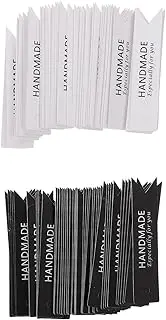 BELLIFFY 100Pcs Handmade Paper Tags for DIY Candle Decoration Black White Present Labels Convenient Hanging Tags for Candles Cakes and Crafts
