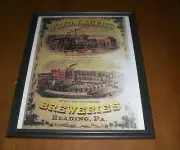 FRED LAUER BREWERIES FRAMED AD PRINTS - READING, PA. - YOUR CHOICE