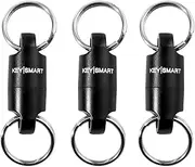 KeySmart MagConnect - Magnetic Keychain For Quick, Secure Key Attachment to Bag, Purse, and Belt - Easy Access to Keys (Black, 3 Pack)