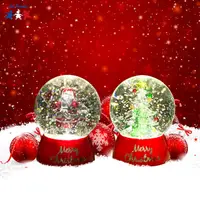 在飛比找PChome24h購物優惠-法國三寶貝100MM聖誕樹&聖誕老公公水球LED夜燈擺飾
