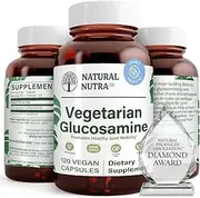 Vegan and Vegetarian Glucosamine Hydrochloride, Kosher, Shellfish Free, Plant Based, Collagen, Joint and Cartilage Support Supplement, 750mg, 120 Capsules
