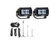 2x Kings 3.3" Work light + Rear Lighting Wiring Harness Kit + LED TRIPOD