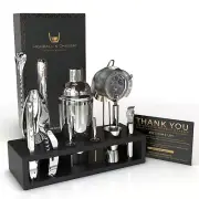 Highball & Chaser 13-Piece Cobbler Cocktail Shaker Set Stainless Steel Mixolo...