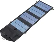 Outdoor Solar Panel with Dual Ports Monocrystalline Solar Charger for Mobile Phones for Camping Picnics Trailers Boats