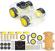 Reland Sun 4WD 2 Layer Smart Robot Car Kit with Speed Encoder Battery Box for DIY Hobbyists, Electronics Enthusiasts, and DIYers aged 14 and above