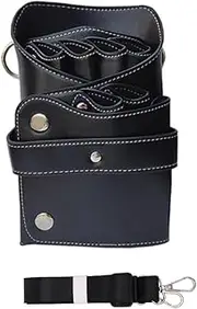 Naisfei Multi-Functional Scissors Waist Bag,Hairdressing Scissors Bag Barber Toolkit Hair Stylist Multifunctional Hairdressing Bag (Black)