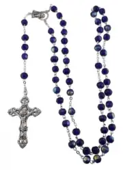 Irish J. C Walsh & Sons, Ireland DARK BLUE ROSARY BEADS G80812
